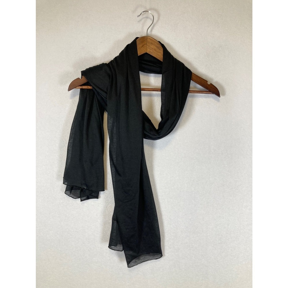 Minimalist Jenni Women OS Black Sheer Lightweight Rectangular Wrap Scarf RN67508